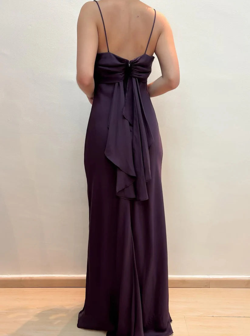 NiceVestidos--Fairy dress sleeveless purple/olive green chiffon slim floor-length evening gown NV5776