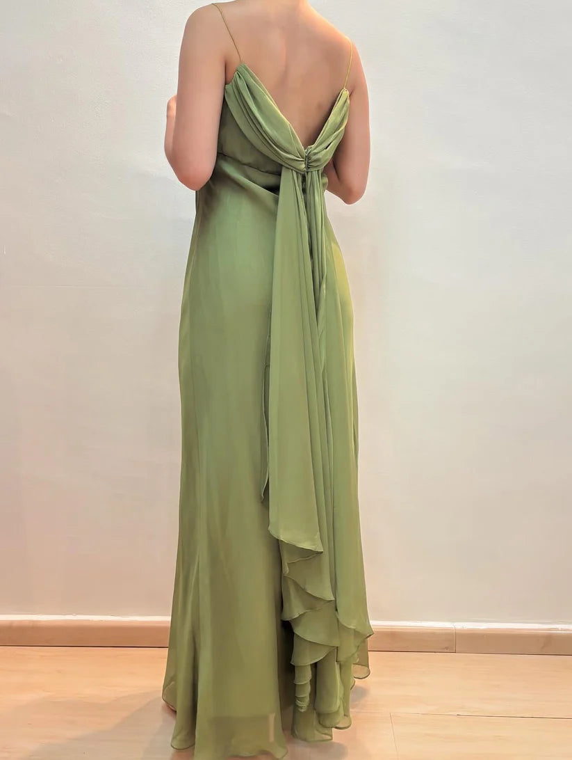 NiceVestidos--Fairy dress sleeveless purple/olive green chiffon slim floor-length evening gown NV5776