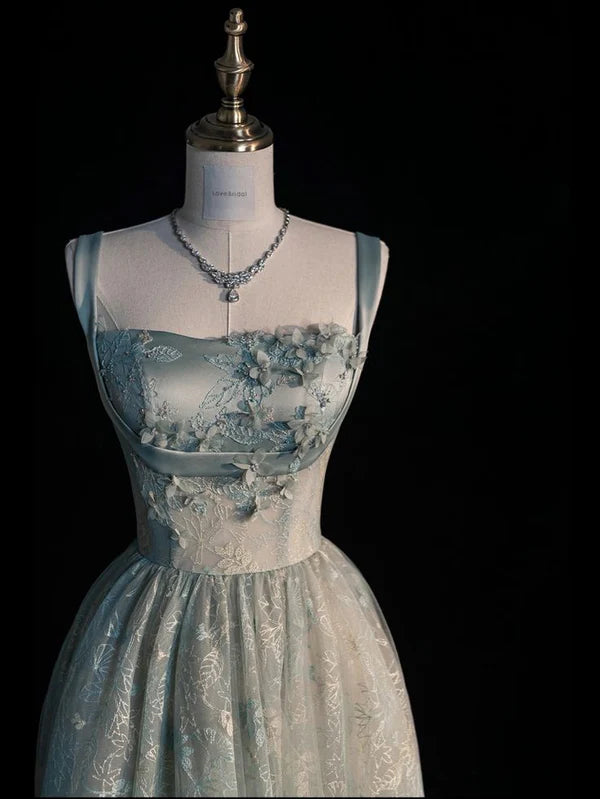 Blue Elegant Long Tulle Prom Dress Evening Dress Party Dress nv4697