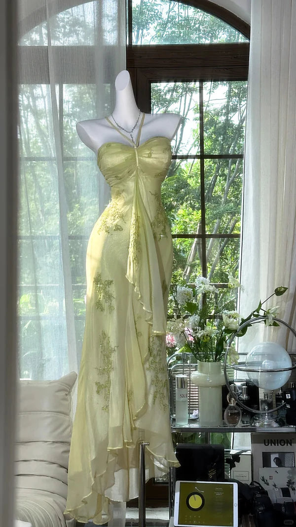 NiceVestidos--Sleeveless Chiffon Embroidered Slim fit Floor length Evening Dress NV5783