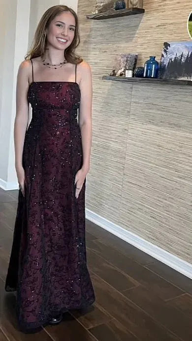 Burgundy Vintage Exquisite Beaded Spaghetti Straps Fashionable Elegant Long Mermaid Tulle Formal Women's Ball Gown Evening Gown Party Dress Prom Gown nv3932