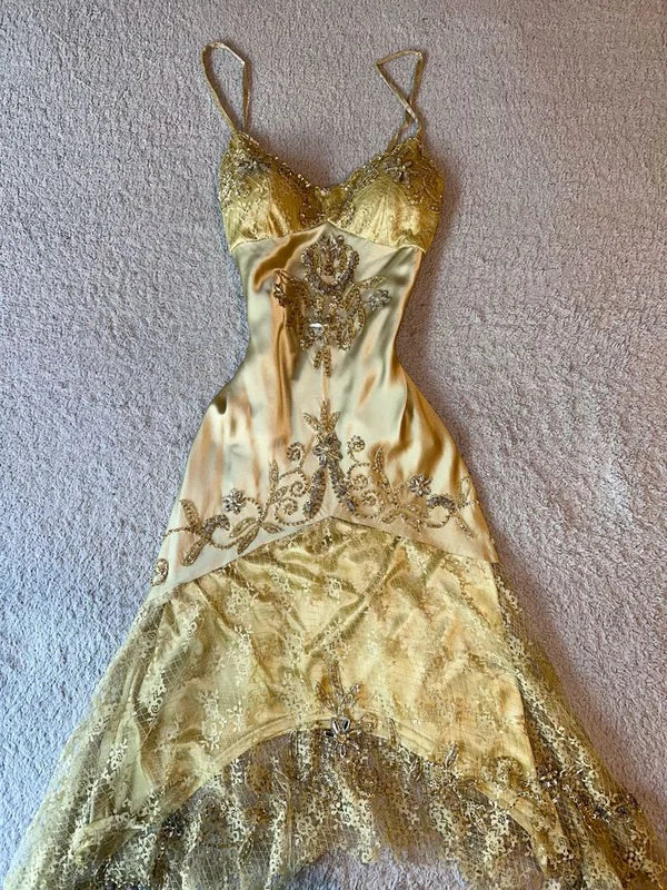 NiceVestidos--Gold exquisite beaded short/mid-length homecoming dress cocktail party dress NV5715