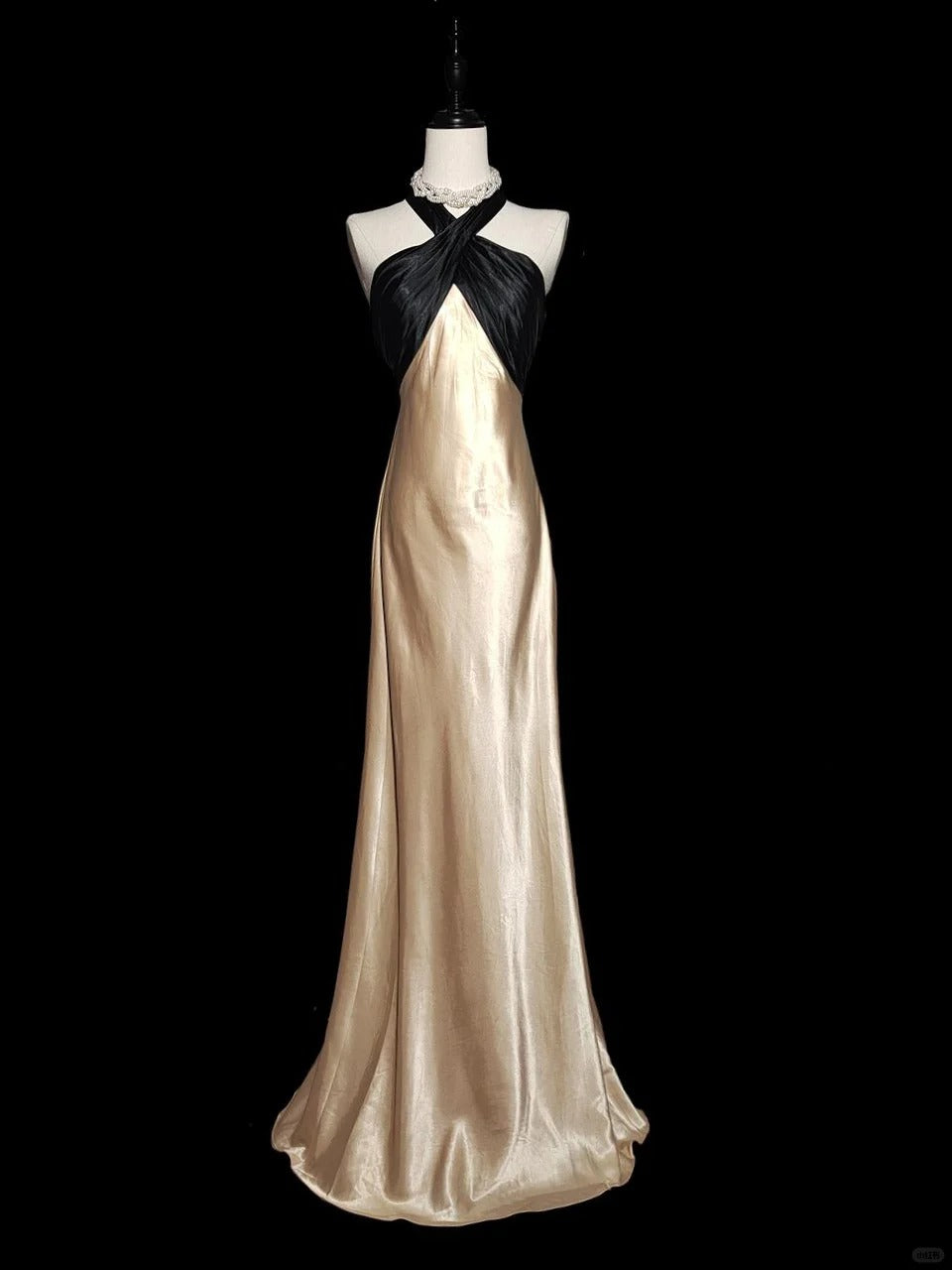 Champagne Black Fashion Elegant Strap Long Mermaid Slim Fishtail Skirt Satin Floor Length Train Ball Gown Evening Dress Prom Dress nv3866