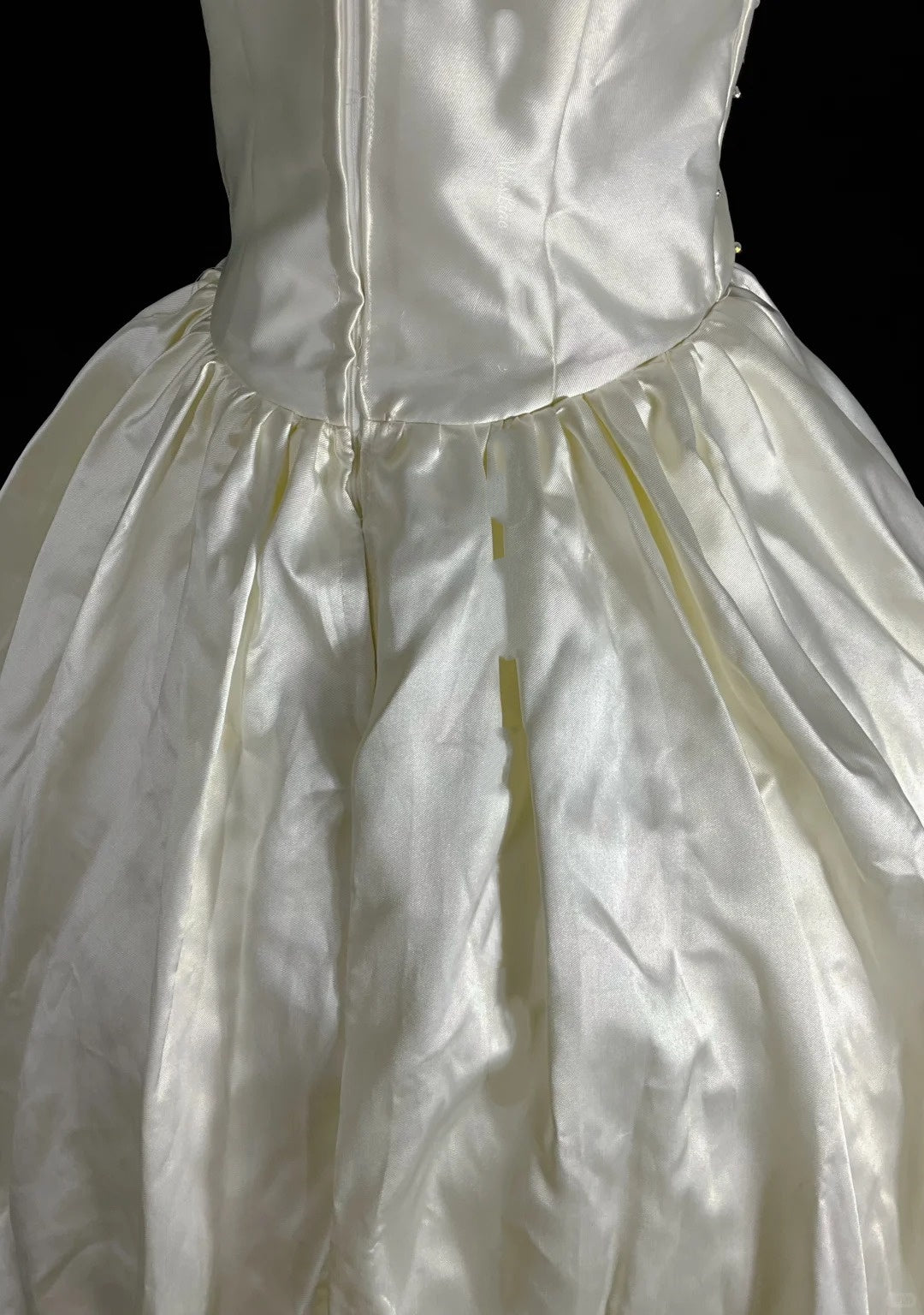 Ivory White Gorgeous Colored Rhinestone Long Satin Ball Gown Evening Dress Wedding Dress Banquet Dress nv4568