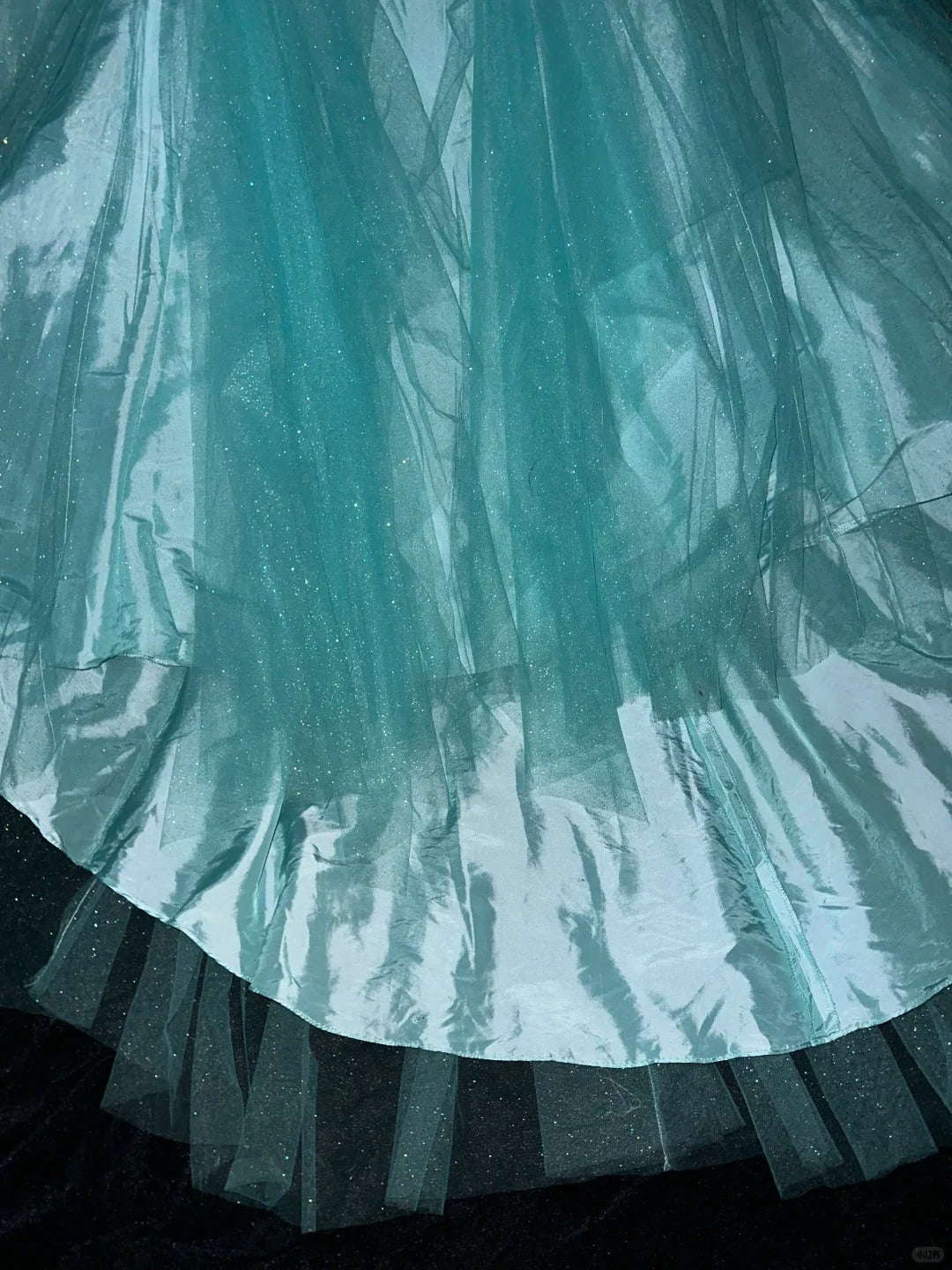 Blue Beading Fashion Elegant Long Tulle Satin Prom Dress Evening Dress Party Dress nv4688