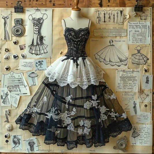 Black floral applique lace long tulle homecoming dress prom dress evening gown nv4552