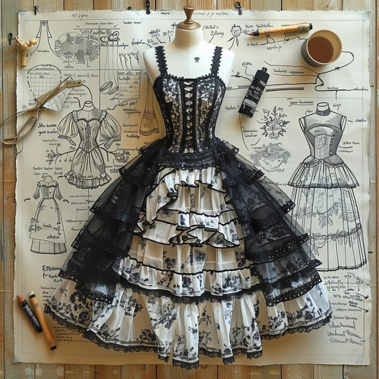 Black floral applique lace long tulle homecoming dress prom dress evening gown nv4553