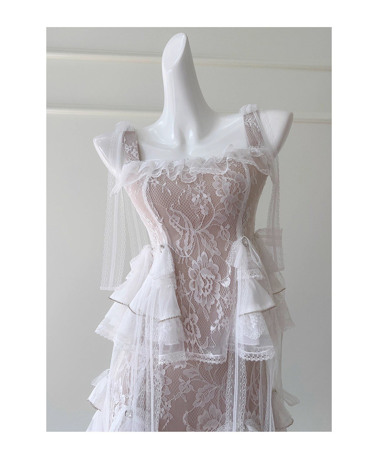 NiceVestidos-Sweet Long Dress French Cake Sling Suit High-End White Fashion Two-Piece Suit nv5547