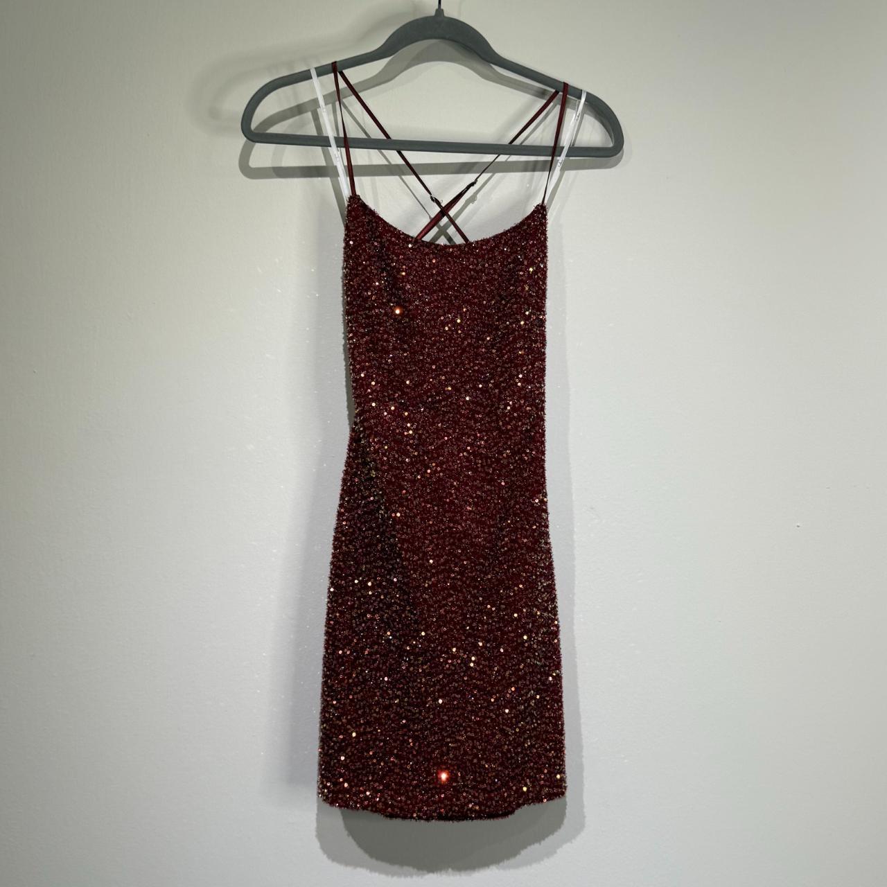 Burgundy shiny sequins fashion homecoming dress short birthday cocktail party dress nv4618