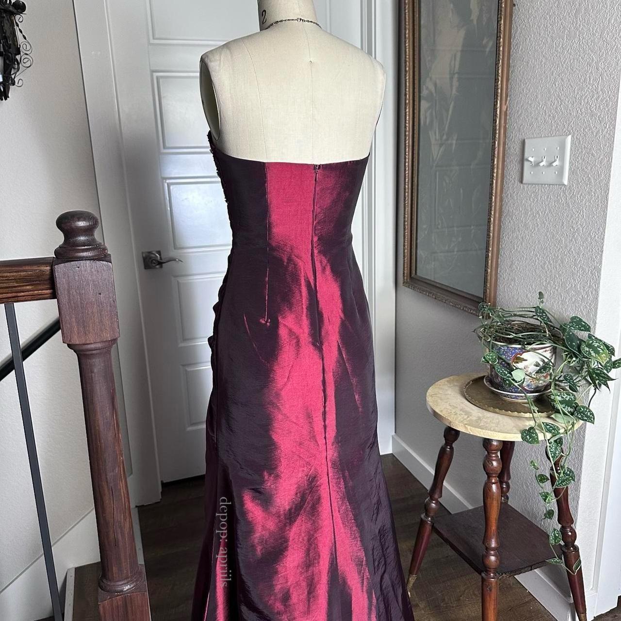 Burgundy Vintage Fashion Elegant Exquisite Floral Beading Long Satin Ball Gown Evening Dress Party Dress Prom Dress nv3924