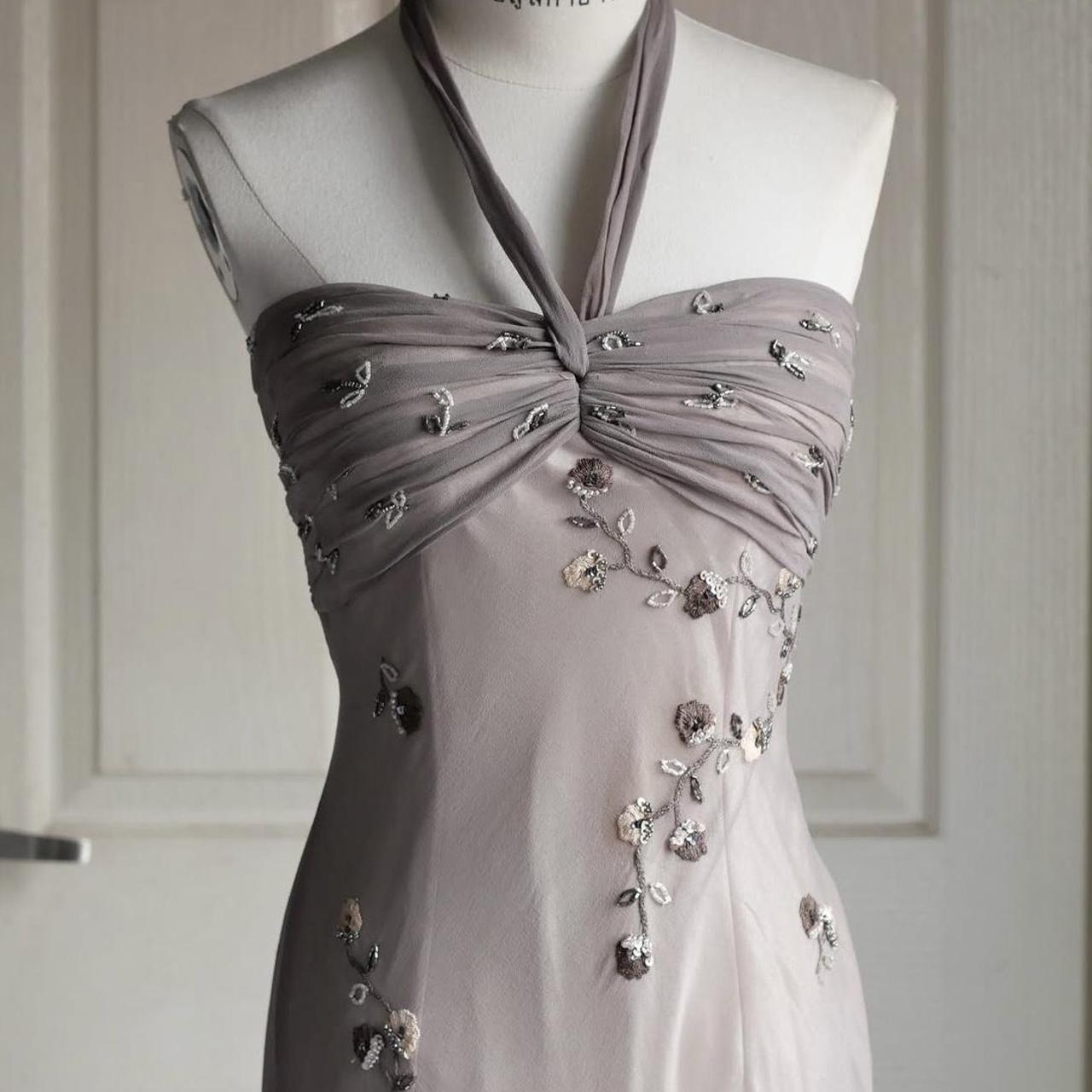 🧚🏼♂️Vintage y2k fairy bohemian style light pink floral beaded embroidered open back prom dress nv5410