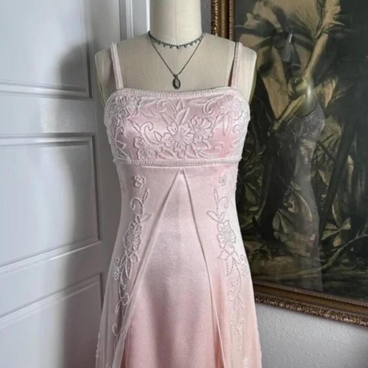 Light pink exquisite beaded long chiffon fairy dress prom dress nv5415