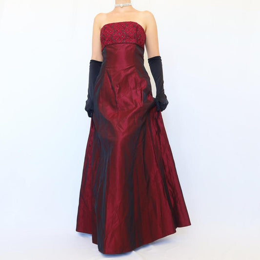 NiceVestidos-pink vintage floral long satin dress Nv5632