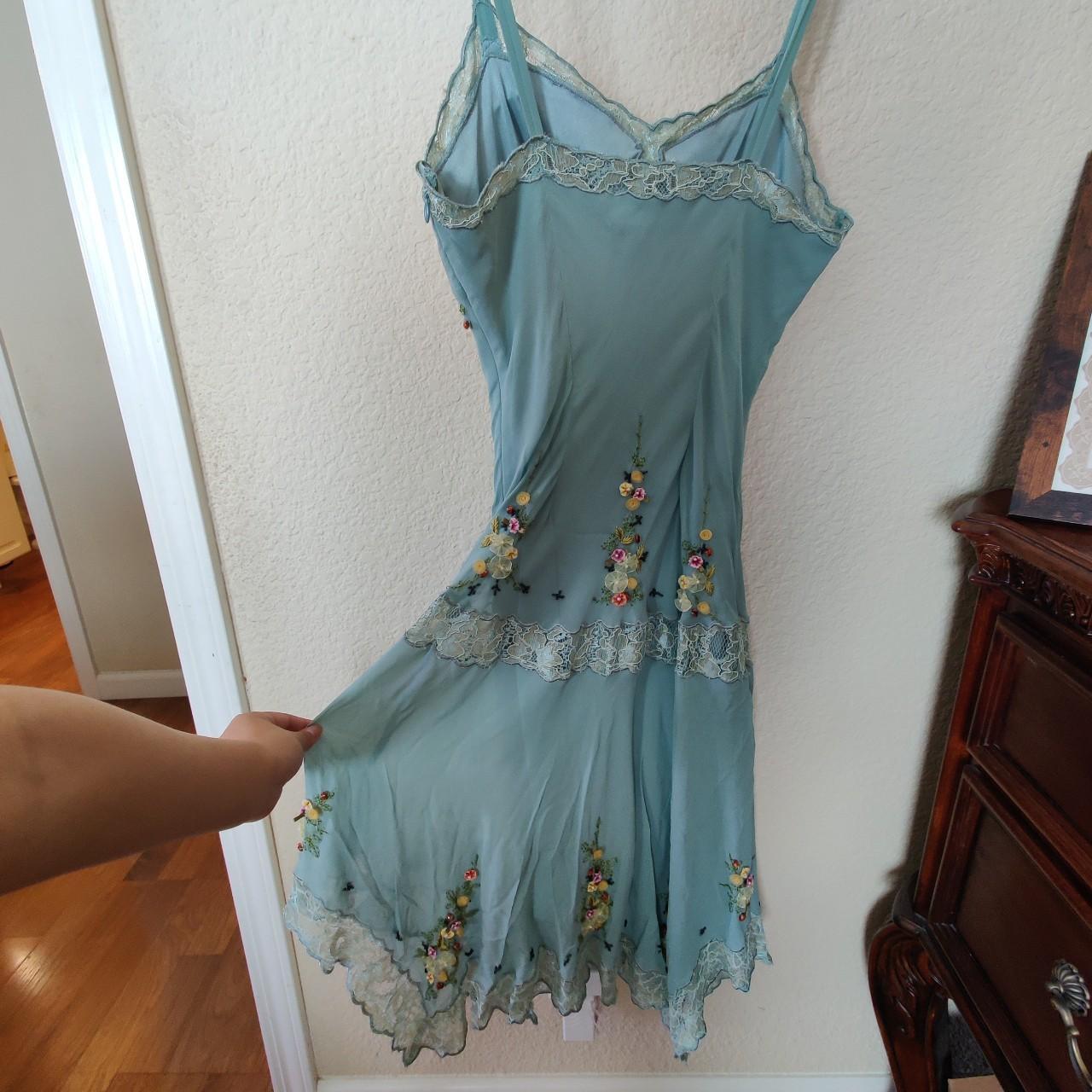 Blue Vintage Floral Short Chiffon Homecoming Dress nv4476