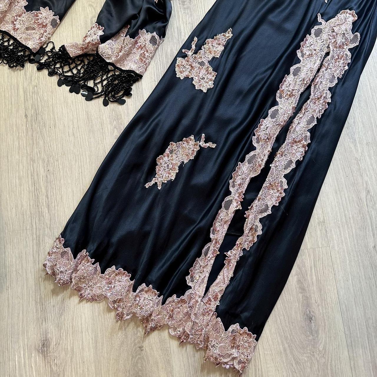 NiceVestidos-Black beautiful exquisite lace long satin formal prom dress nv5449