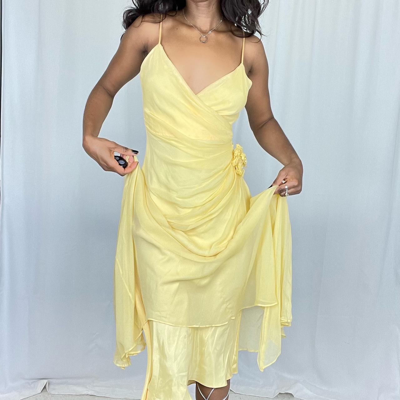 NiceVestidos--Yellow mid-length homecoming dress prom dress NV5691