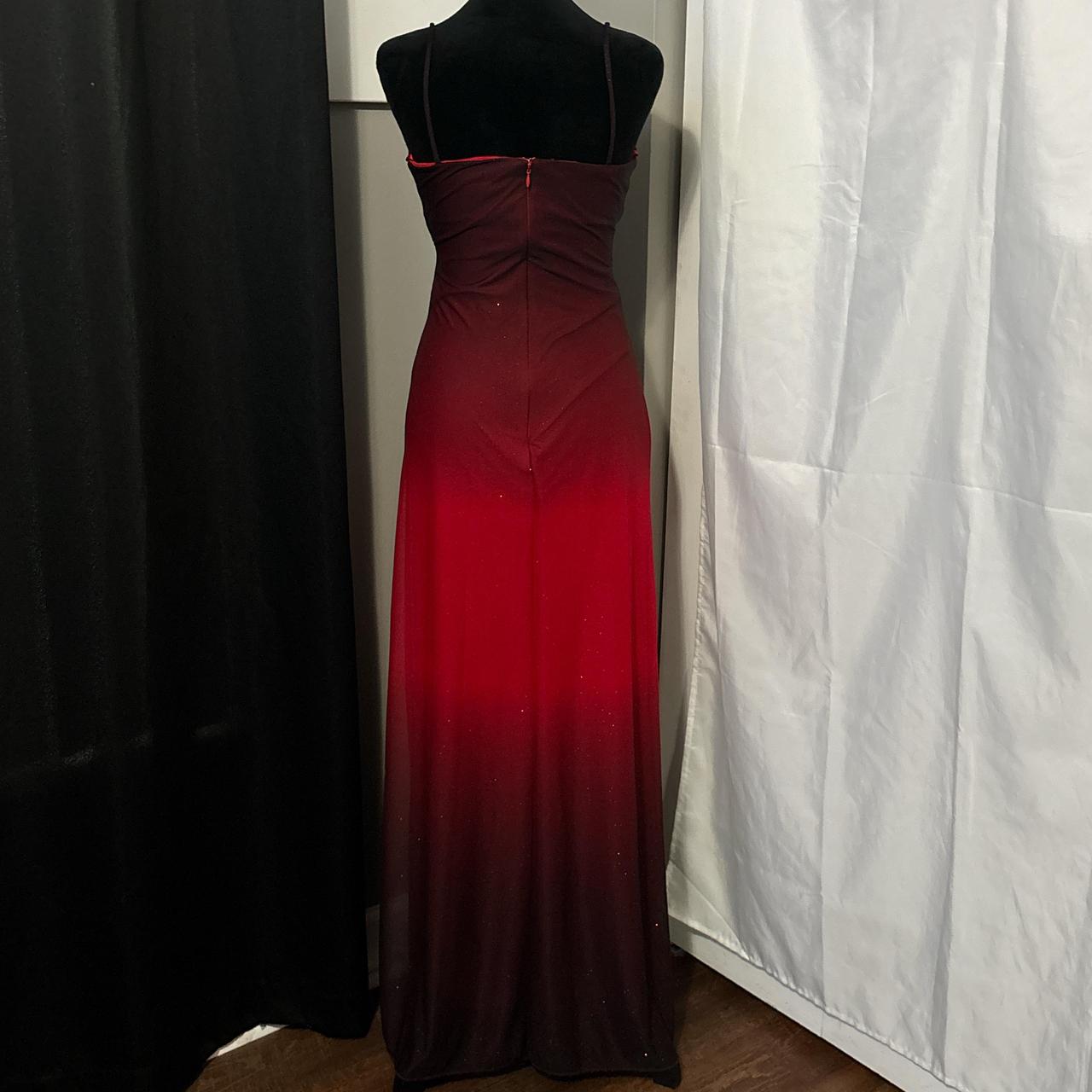Red black shiny elegant long chiffon party dress evening gown prom dress nv4595