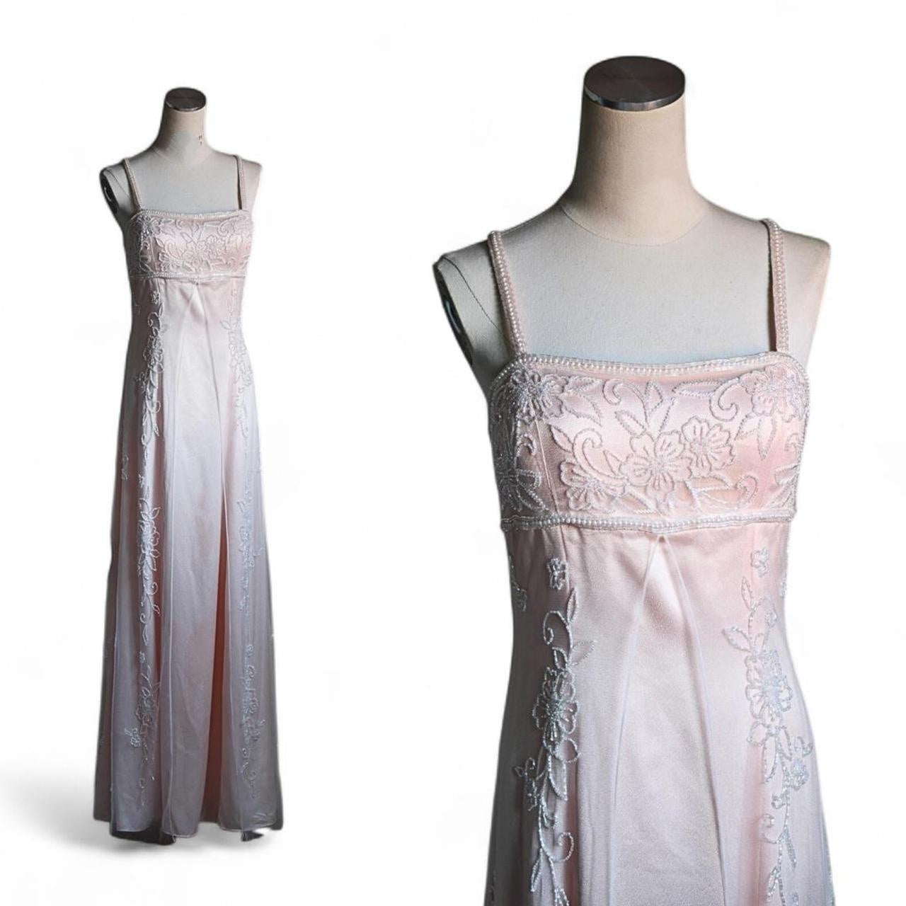 Light pink exquisite beaded long chiffon fairy dress prom dress nv5415
