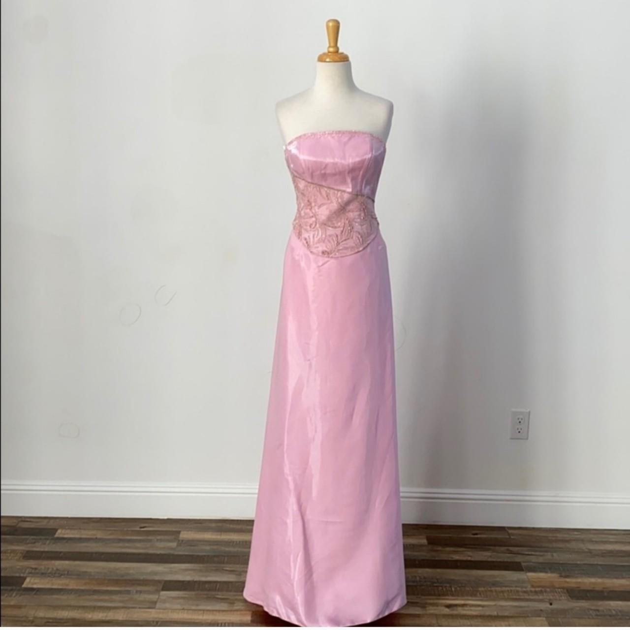Pink Stunning Fairy Tie-Up Corset Corset Floral Beaded Long Satin Evening Dress Party Dress 2 Piece Corset Prom Dress nv3746