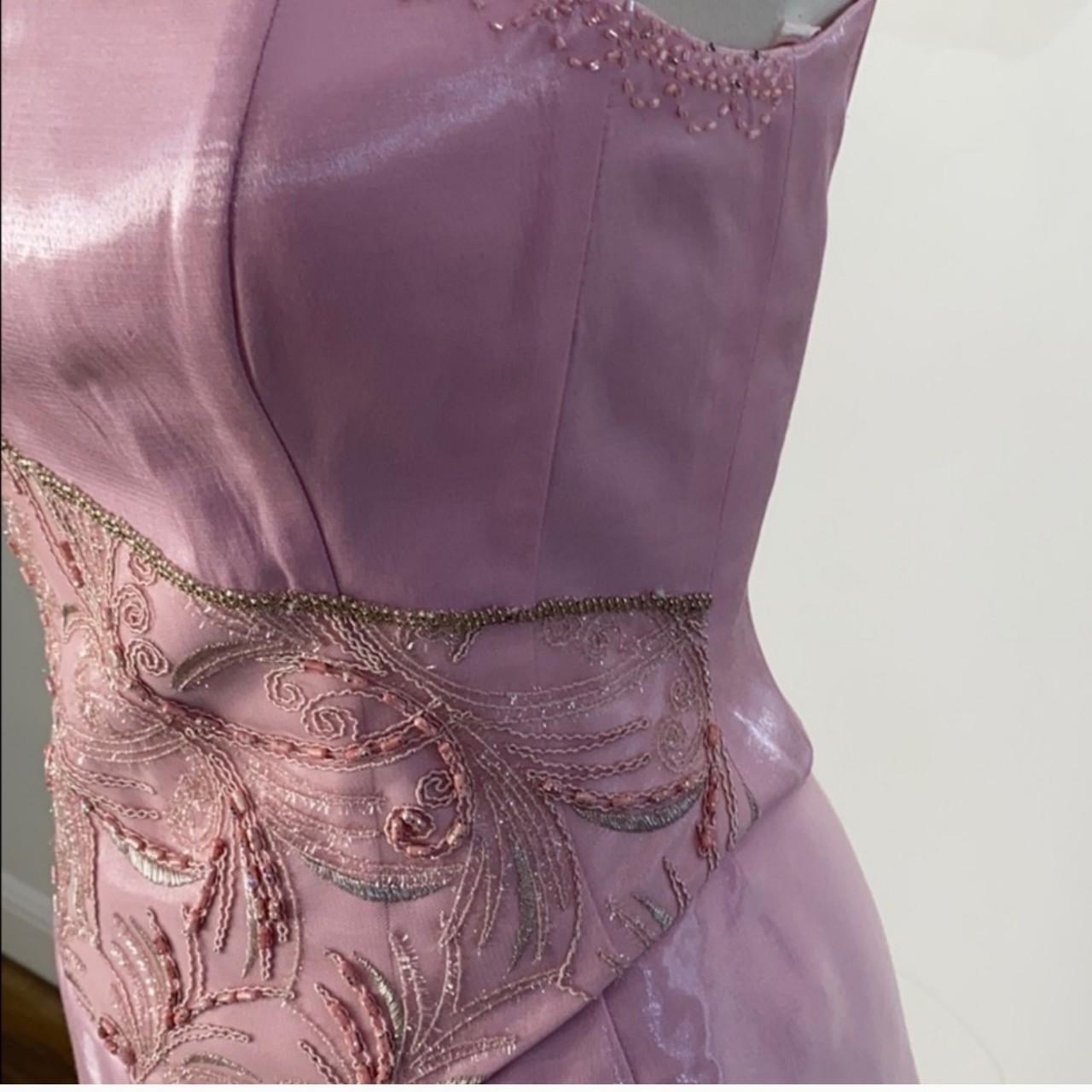 Pink Stunning Fairy Tie-Up Corset Corset Floral Beaded Long Satin Evening Dress Party Dress 2 Piece Corset Prom Dress nv3746