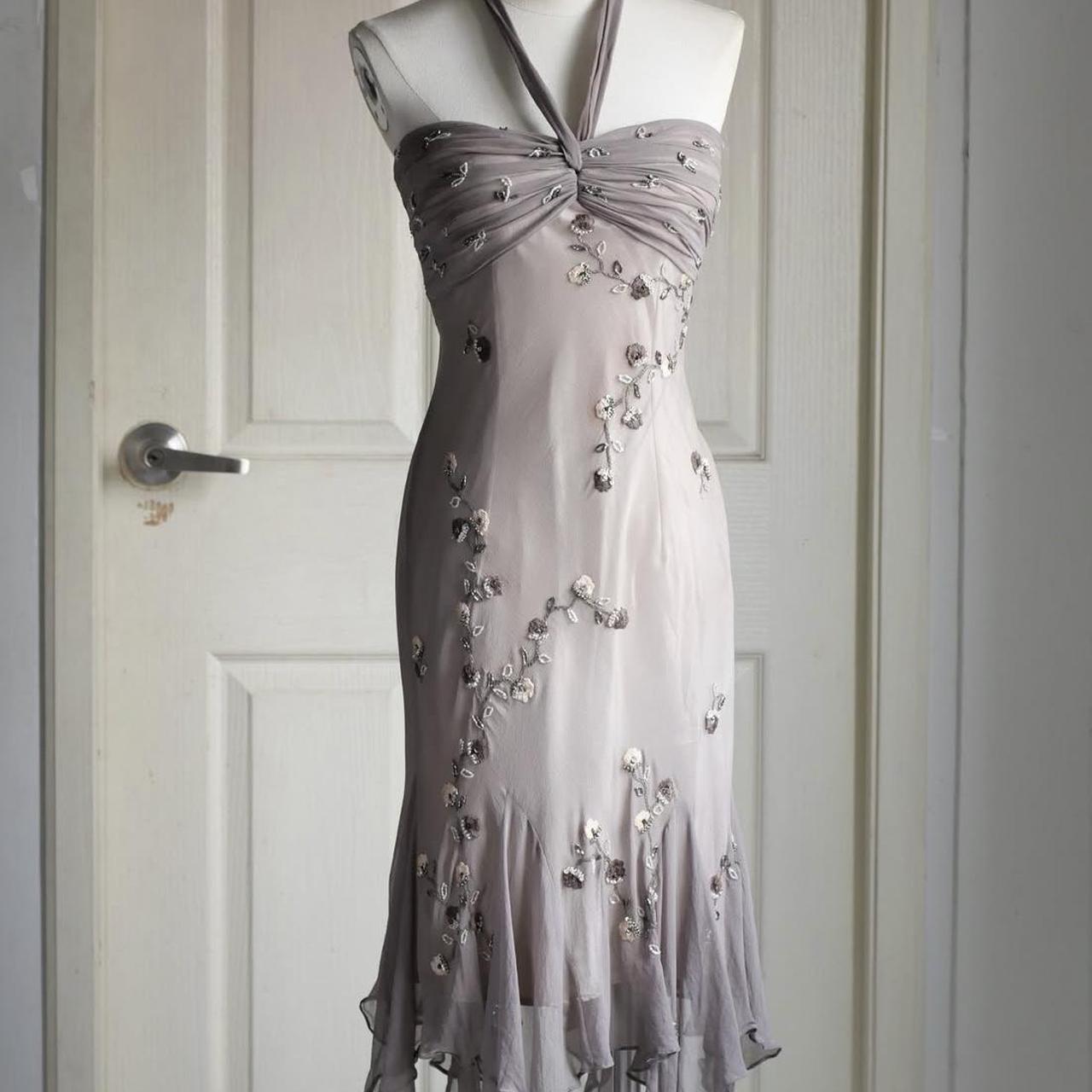 🧚🏼♂️Vintage y2k fairy bohemian style light pink floral beaded embroidered open back prom dress nv5410