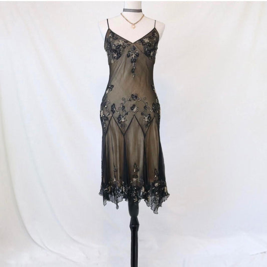 Brown Beaded Short/Mid-Length Chiffon Homecoming Dress Birthday Party Dress nv4978