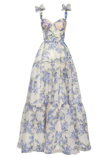 Beautiful floral chiffon elegant long prom dress evening gown party dress nv37