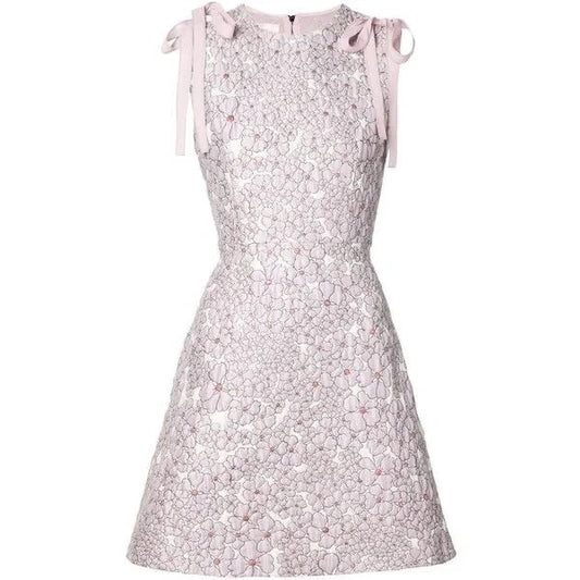 Pink Floral Homecoming Dress Short Satin Ball Gown Evening Dress nv4385