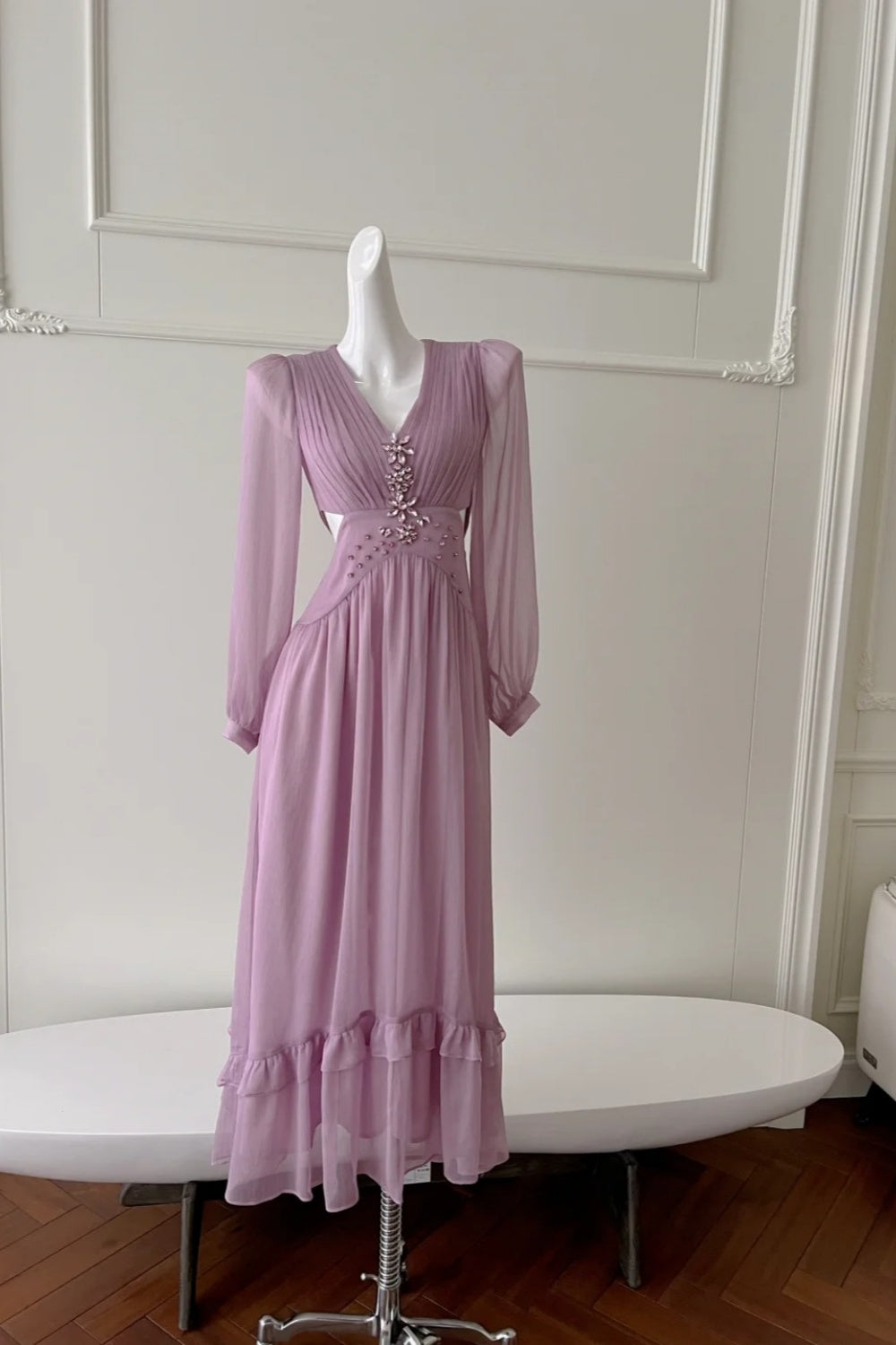NiceVestidos-_Purple Long Sleeved Dress NV6080
