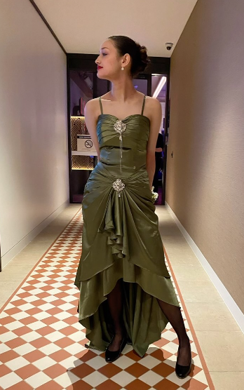 Green spaghetti strap bodycon long ball gown evening dress nv1965
