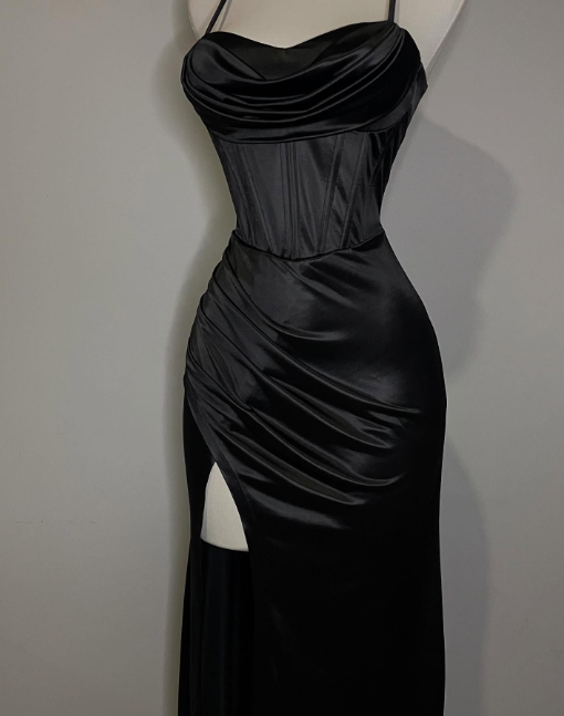 Orange Sexy Elegant Fashion Long Satin Party Dress Evening Gown Prom Dress nv4591
