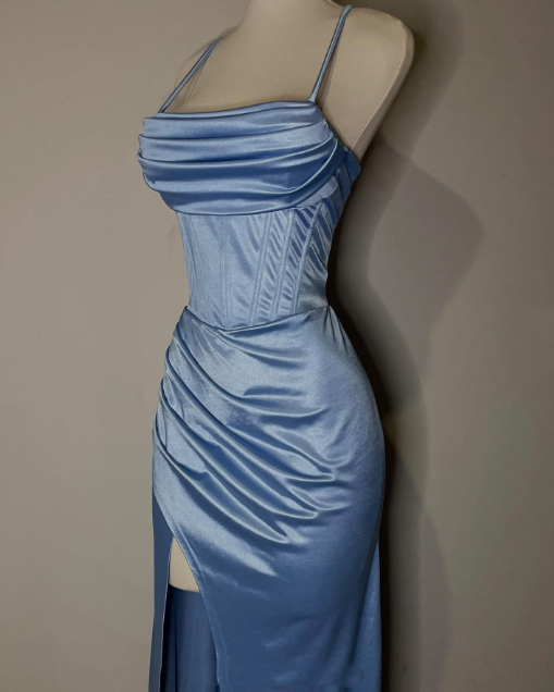 Orange Sexy Elegant Fashion Long Satin Party Dress Evening Gown Prom Dress nv4591