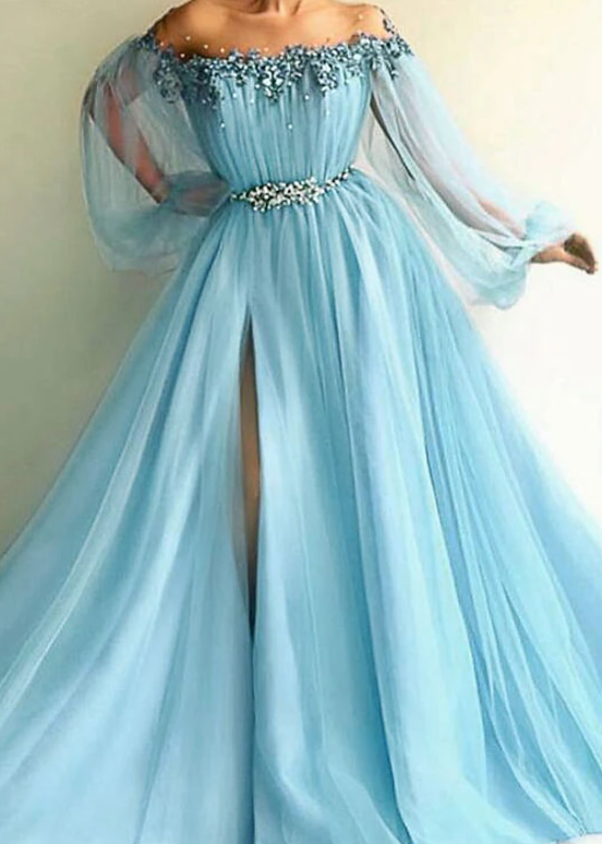 Blue/Green New Fashion Evening Dress Prom Gown nv75