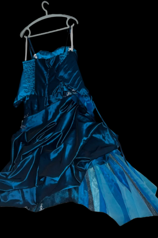 NiceVestidos-_Vintage Deep Sea Blue Satin 3D Floral Embroidered Sequin Court Style Ball Gown NV5913