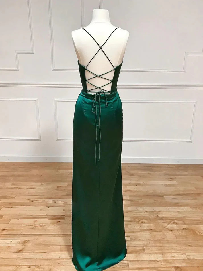 Sweetheart Neck Green Mermaid Long Prom Dresses nv1557