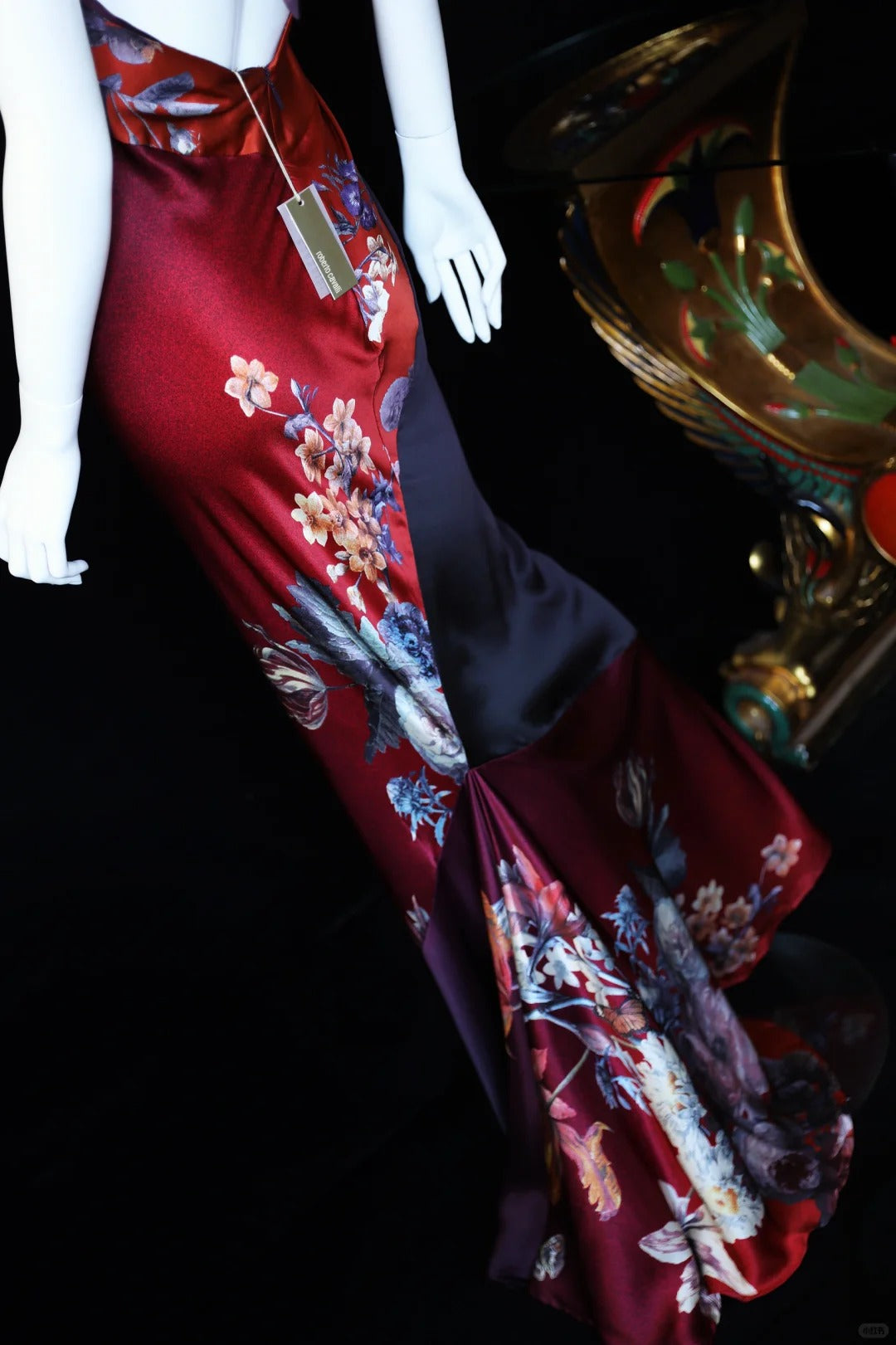 Red Charming Floral Long Satin Prom Dress Evening Dress Party Dress nv5137