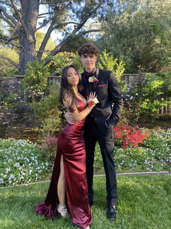 Dark purple stylish elegant long satin backless ball gown evening dress nv3626