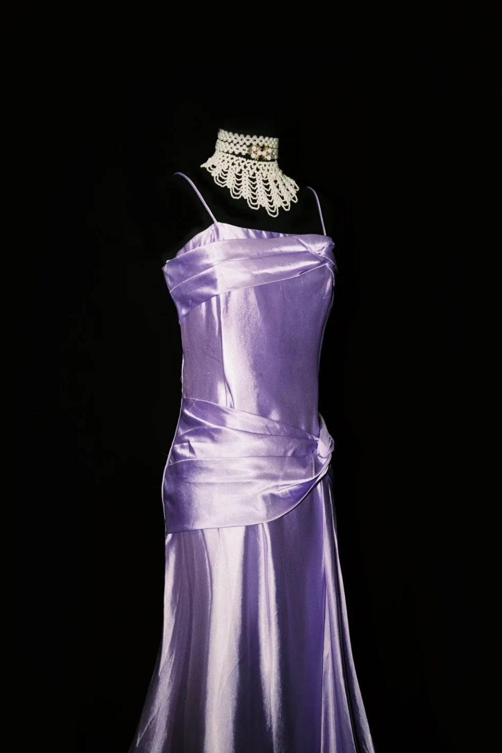 Vintage Purple Satin Long Formal Dress NV6607