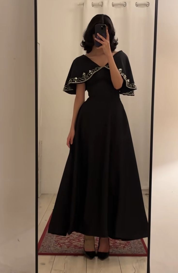 White/Green/Black simple elegant cape style embroidered long ball gown evening dress party dress nv2421