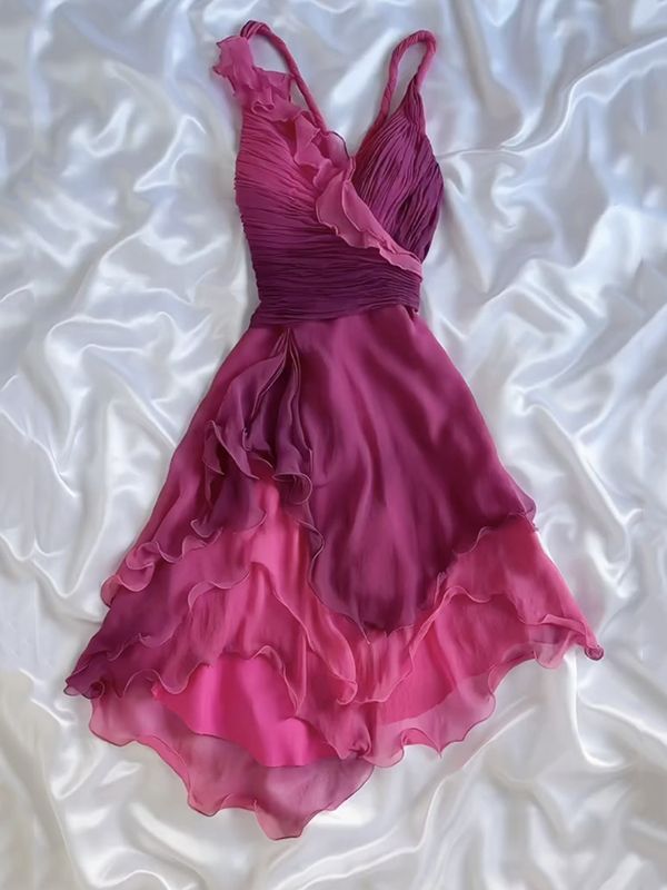 NiceVestidos-Pink and purple gradient fairy unique homecoming dress nv5459