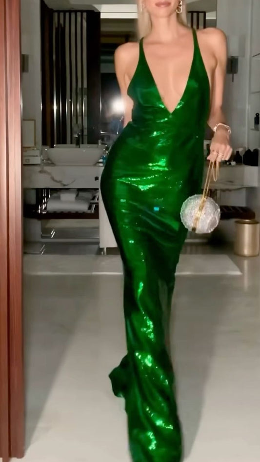 Green Simple Fashion Elegant Long Satin Prom Dress Evening Dress Party Dress nv4770