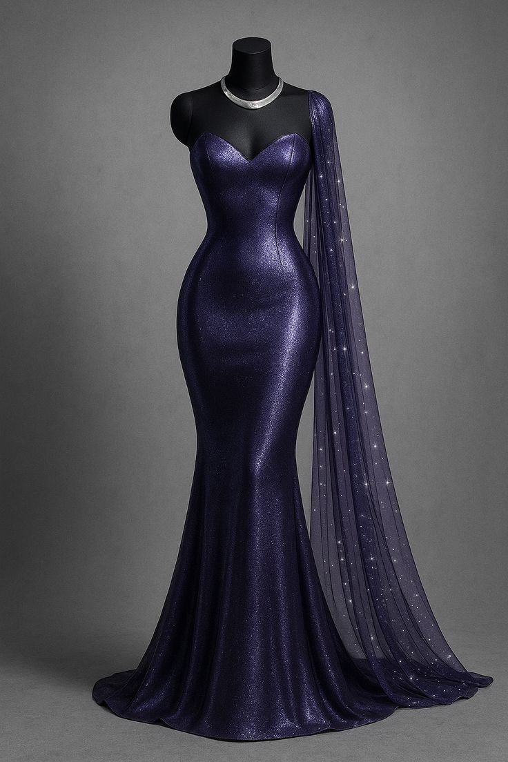 Purple sweetheart neckline shiny satin floor-length mermaid tight long prom dress evening dress nv5123