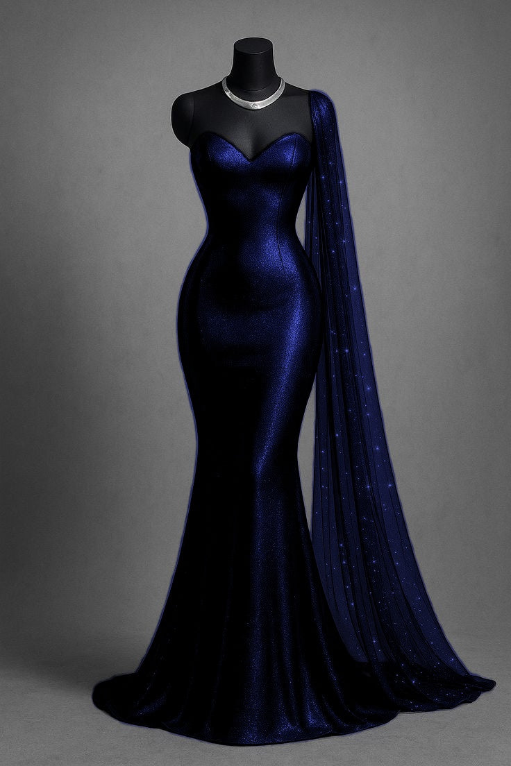 Purple sweetheart neckline shiny satin floor-length mermaid tight long prom dress evening dress nv5123