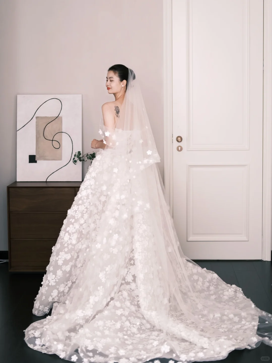 3D Floral Sweetheart Ballgown Wedding Dress Strapless Bridal Gown NV7262