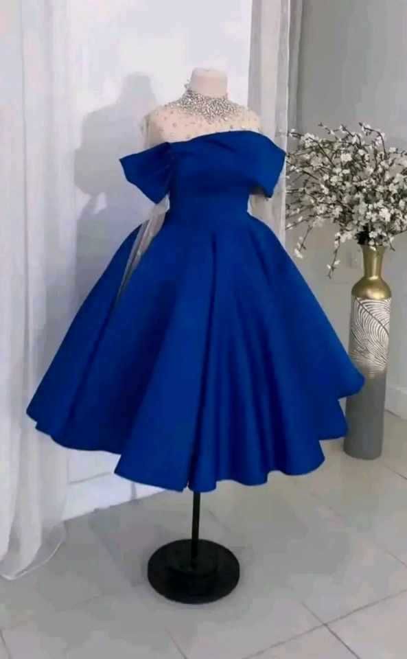 Light Blue/blueShort satin evening gown prom dress homecoming dress nv2945