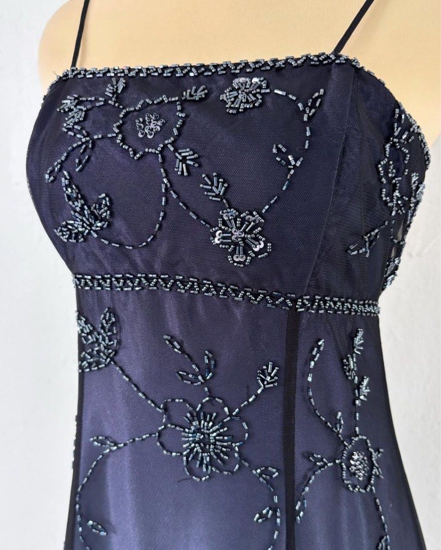 NiceVestidos--Dark Exquisite Floral Long Chiffon Prom Dress Homecoming Dress Fairy Dress Nv5585