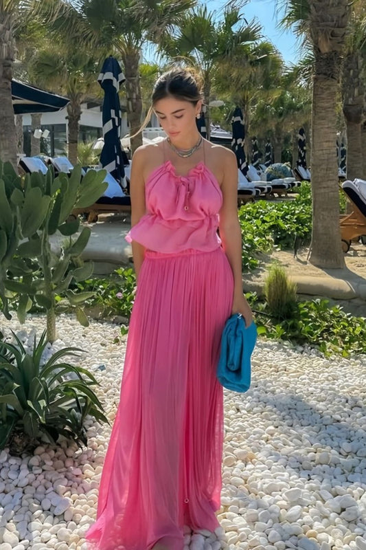 Blue/Pink Fashion Two Piece Suit Elegant Wedding Guest Party Dress Holiday Dress nv5334