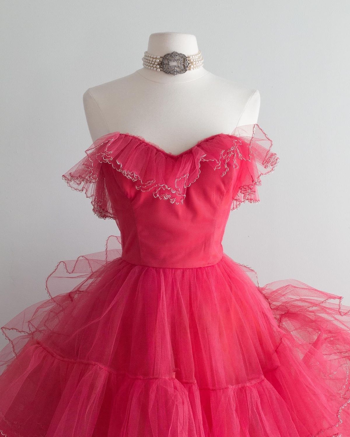 NiceVestidos-Pink long tulle formal prom dress nv5477