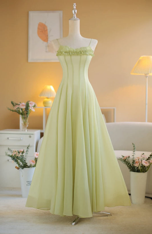 NiceVestidos--Green Chiffon Long Retro Elegant Prom Dress Evening Gown NV5889