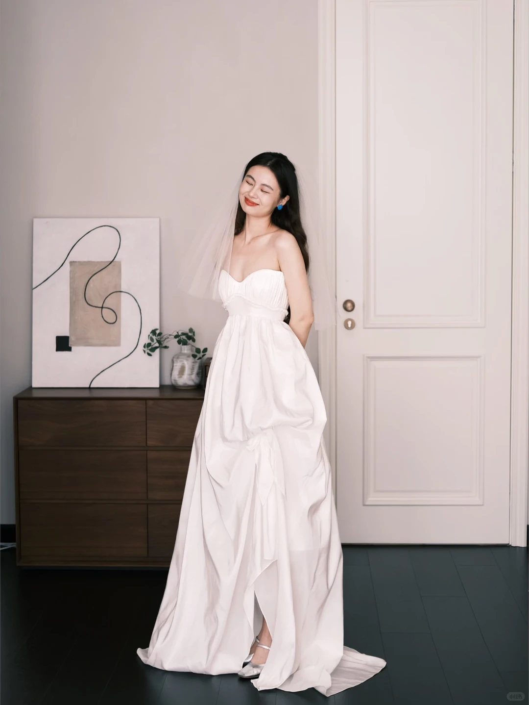 Sweetheart Strapless Bridal Gown, High Waist Draped Flowy Wedding Dress NV7261